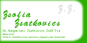 zsofia zsatkovics business card